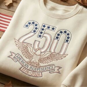 Patriotic 250 American Independence Embroidered Sweatshirt